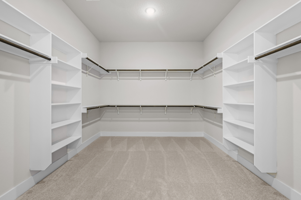 A white staircase in a building.