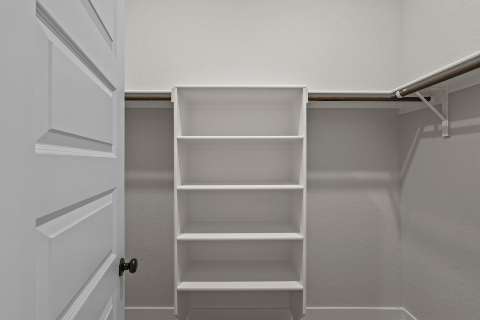 A white shelving unit.