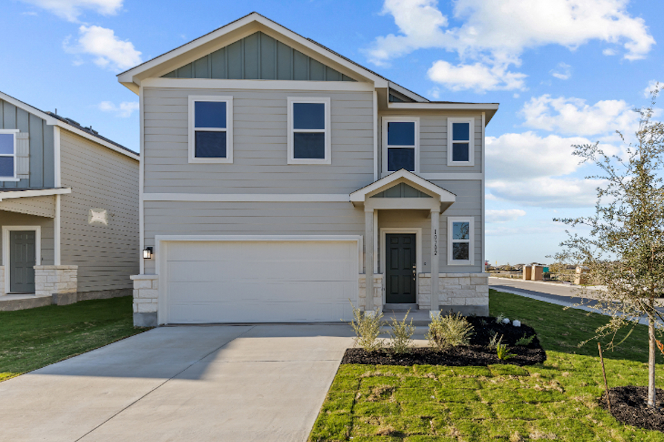 A house with a garage.