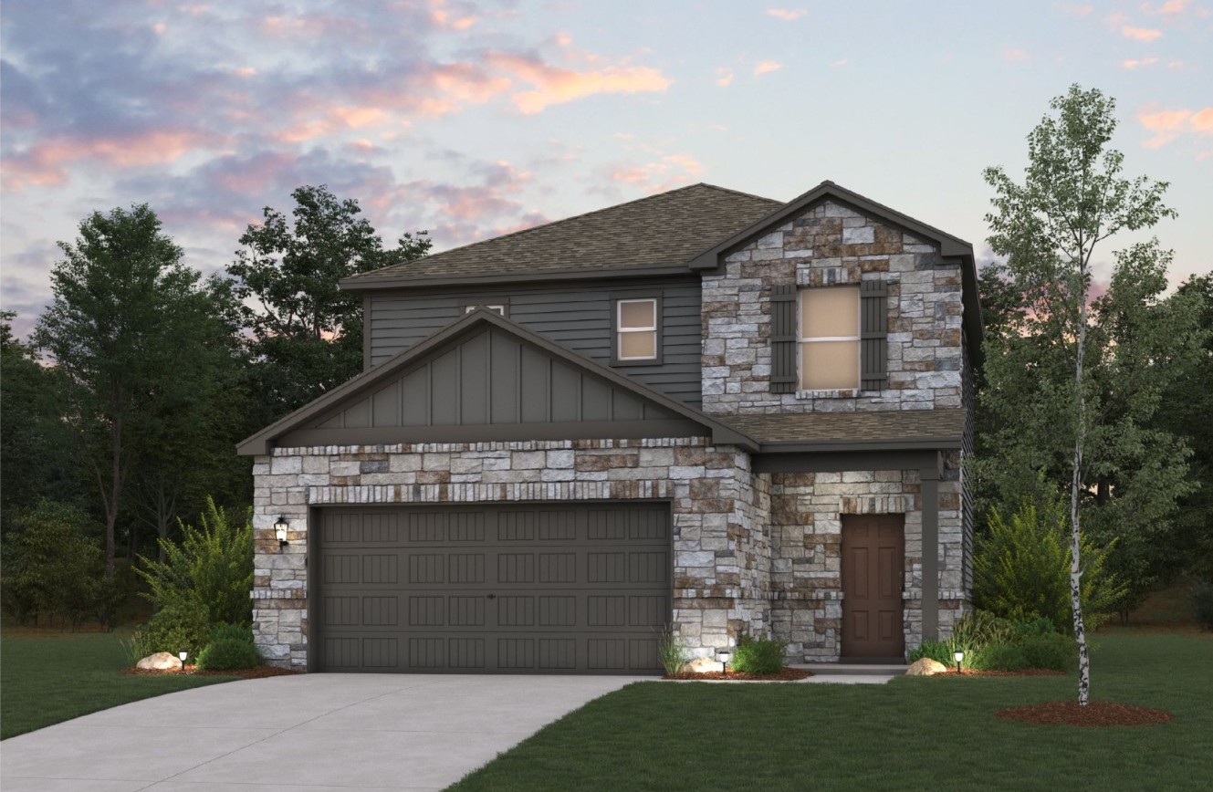 A house with a garage.