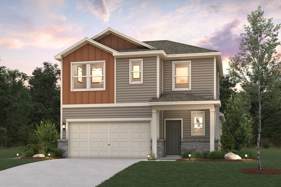 A house with a garage.