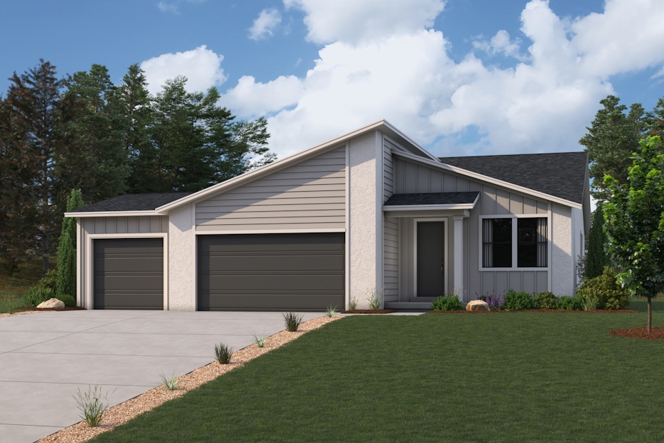 A house with a lawn.