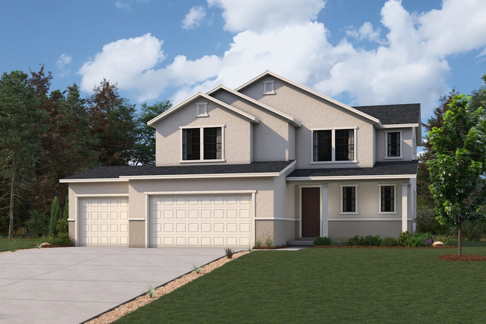 A house with a driveway.