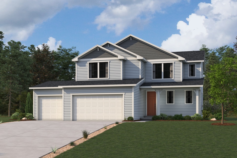 A house with a garage.