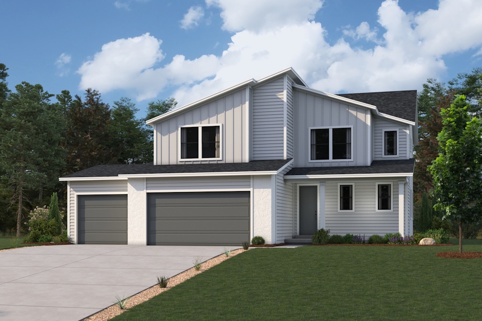 A house with a garage.