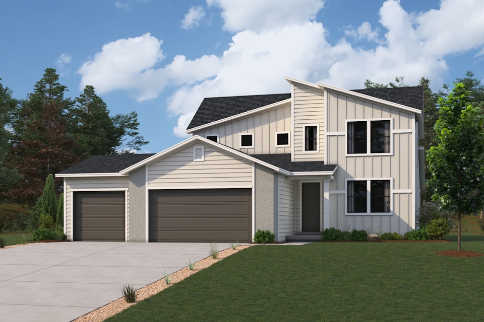 A house with a lawn.