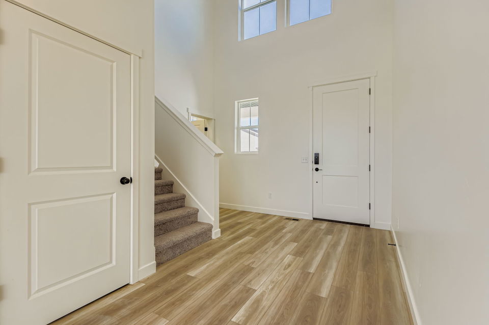 A room with white doors.