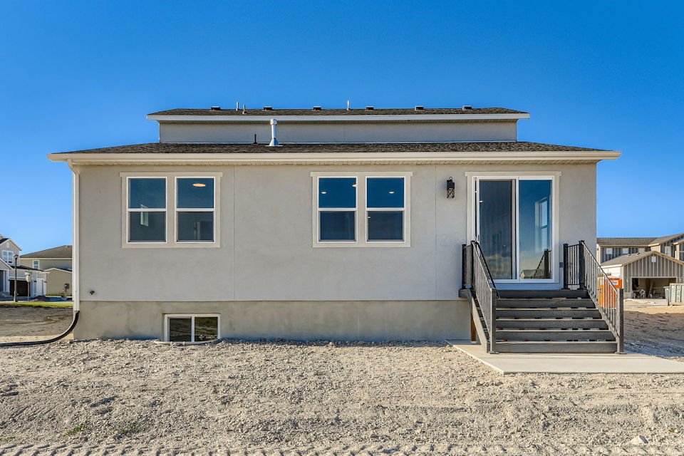 A building on a beach.