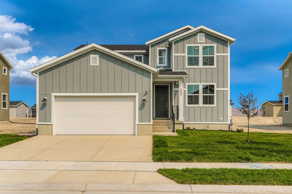 A house with a garage.