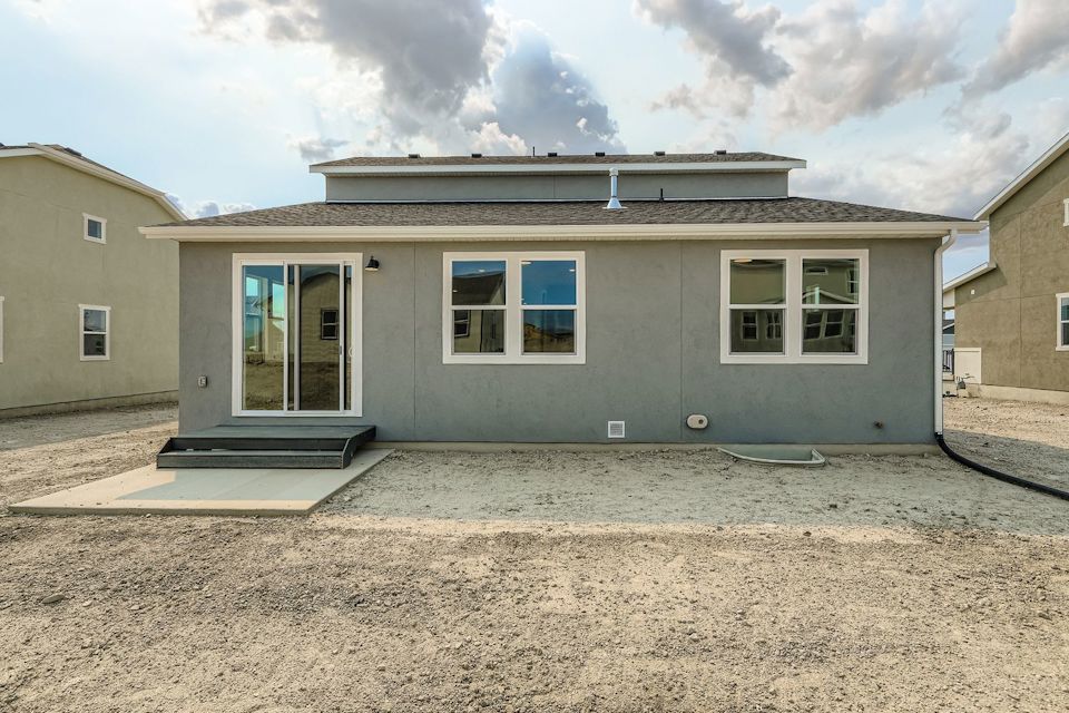 A building with a garage.