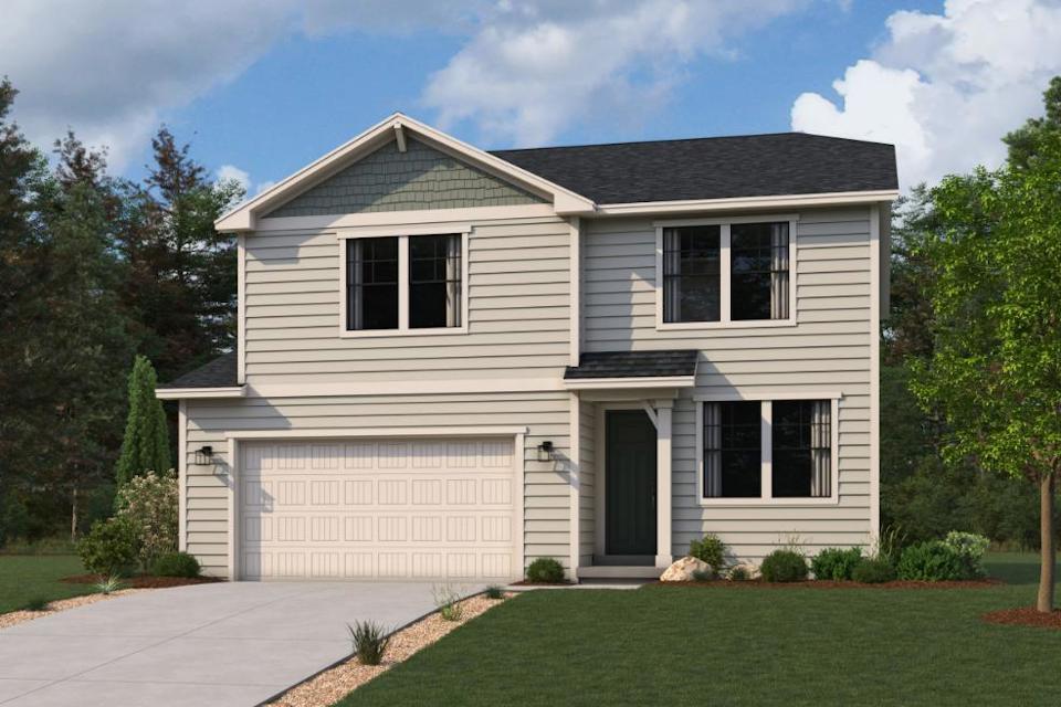 A house with a garage.