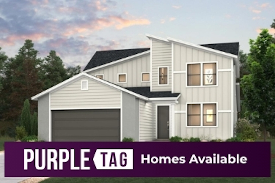 A house with trees in the back.