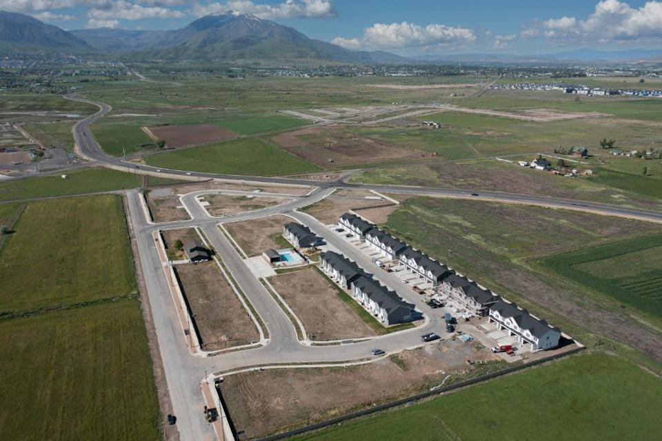 A high angle view of a road.