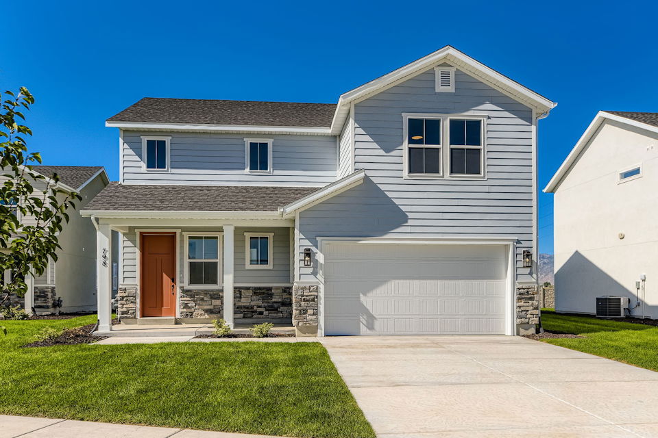 A house with a garage.