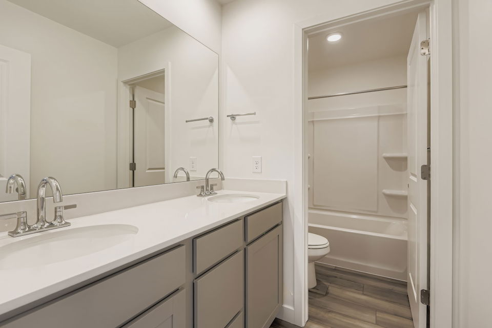 A bathroom with a sink and a toilet.