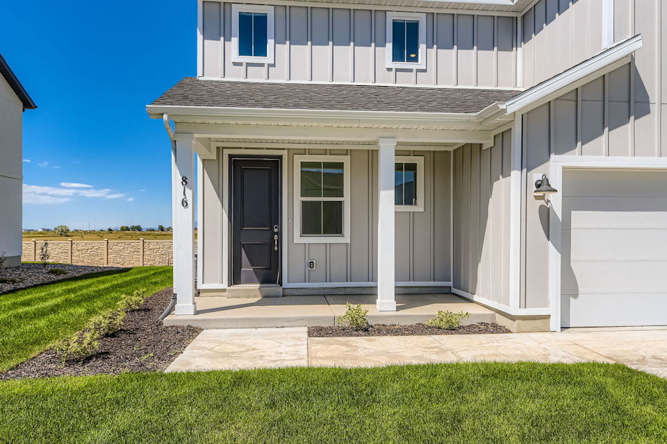 A house with a front yard.