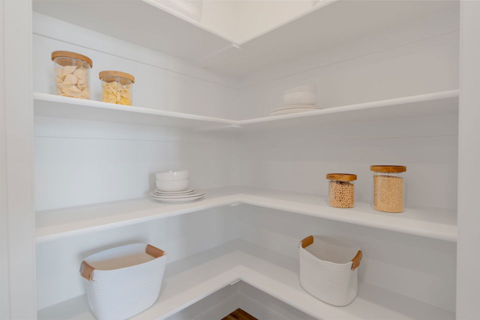 A white shelf with white shelves.
