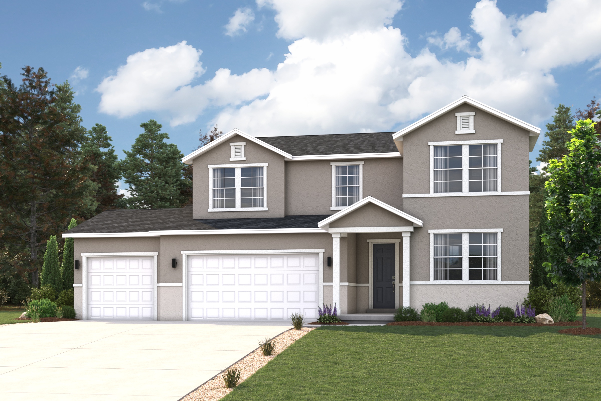 A house with a driveway.