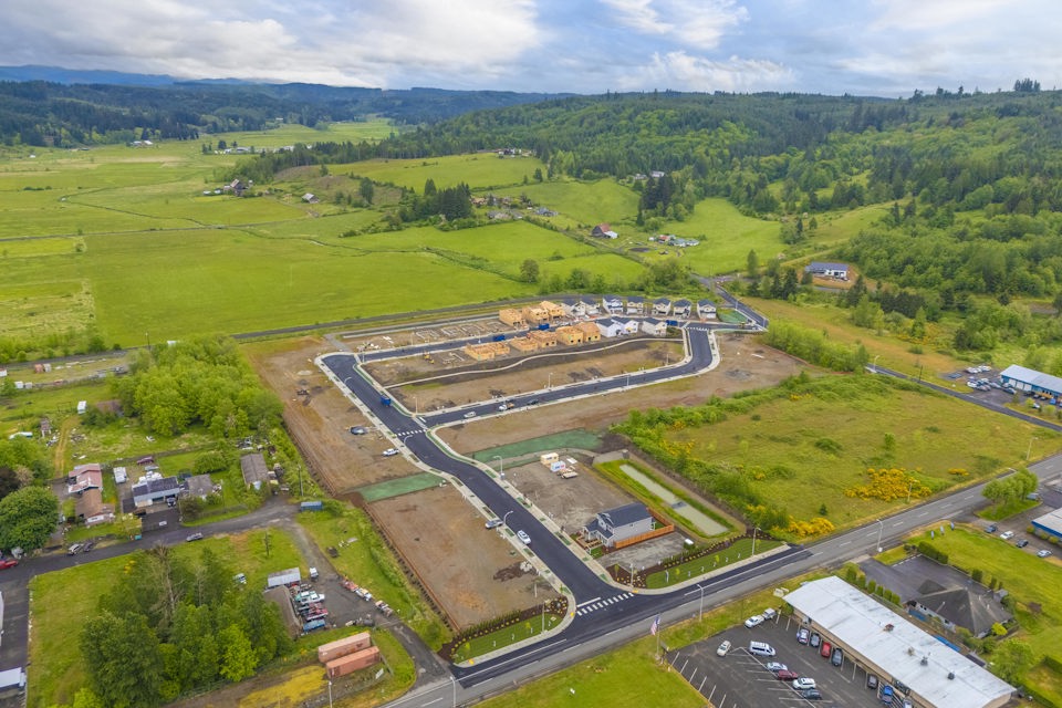 A high angle view of a road.