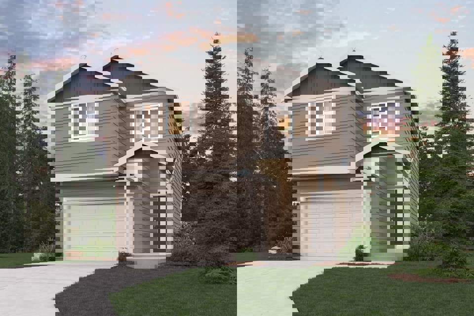 A house with a garage.