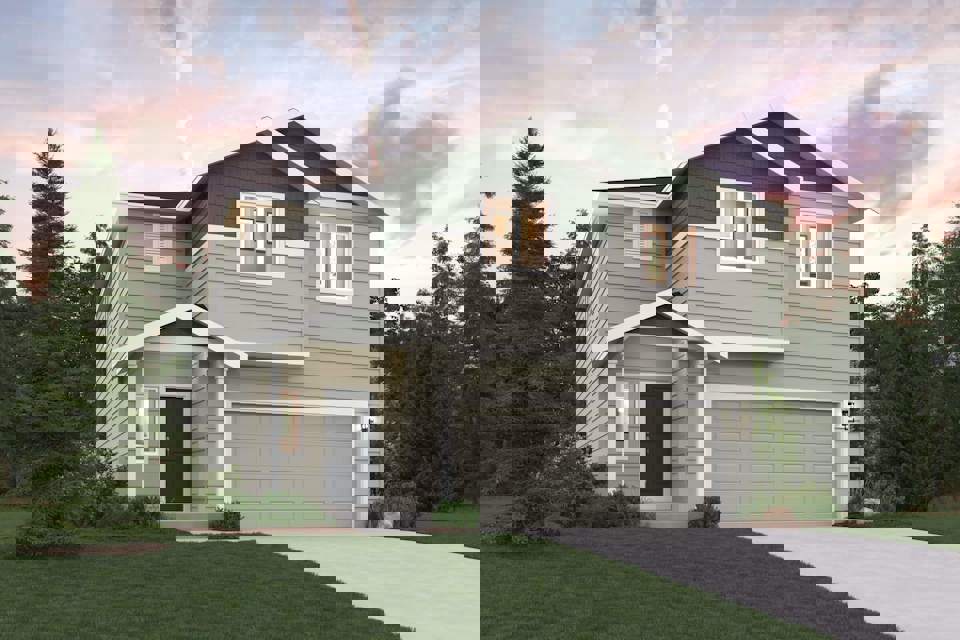 A house with a garage.