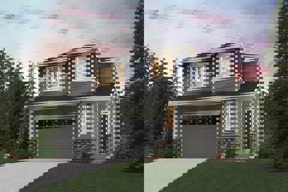 A house with a garage.