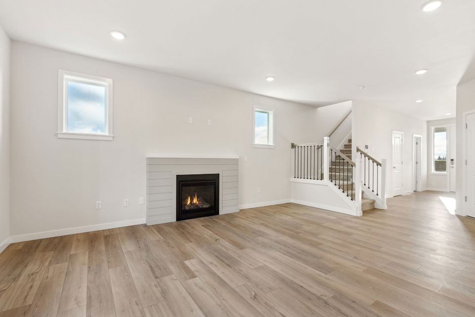 A large empty living room.