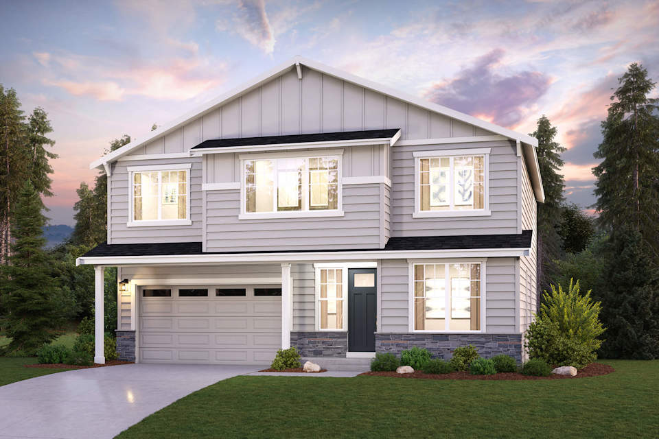 A house with a garage.