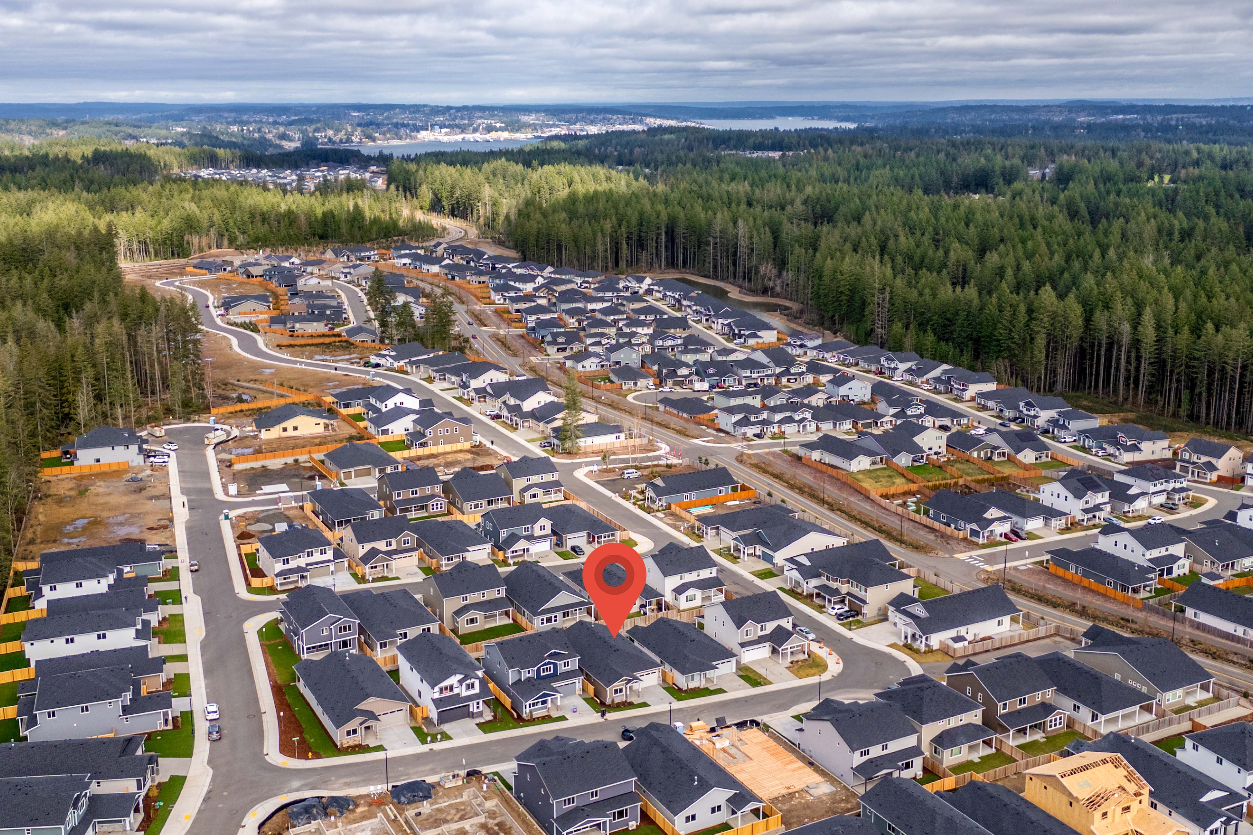 A large group of houses.