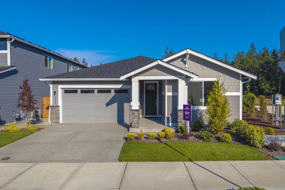 A house with a garage.