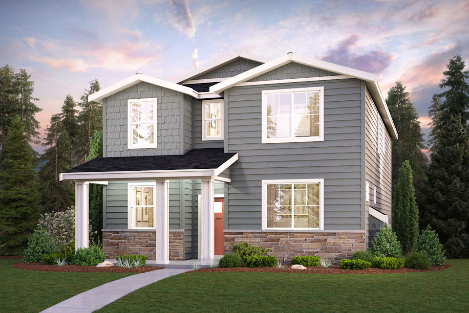 A house with a large front yard.