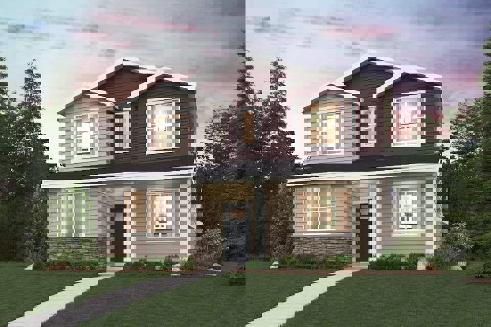 A house with a driveway.