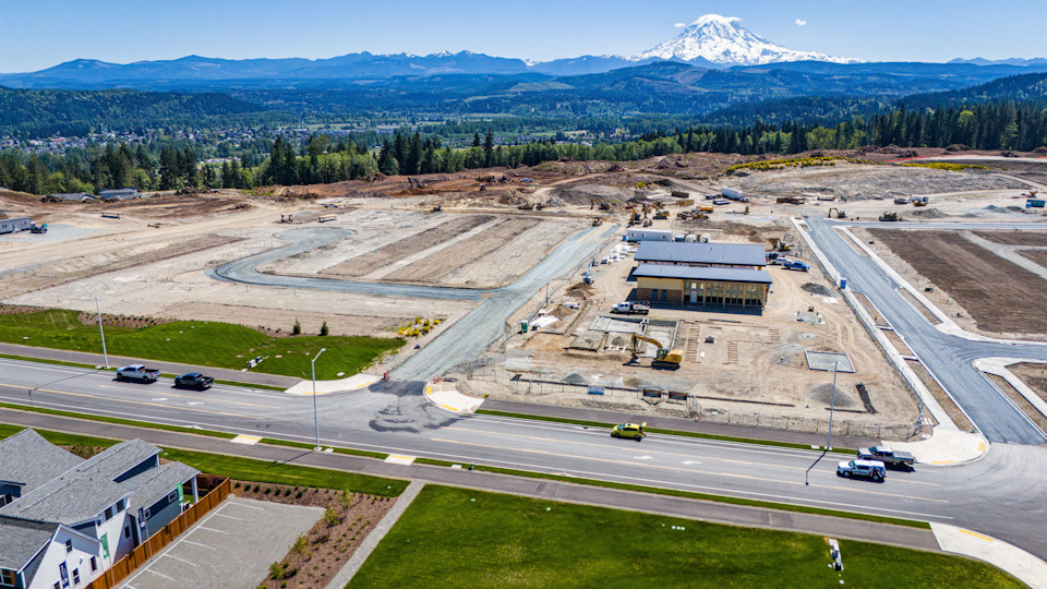 A high angle view of a road.