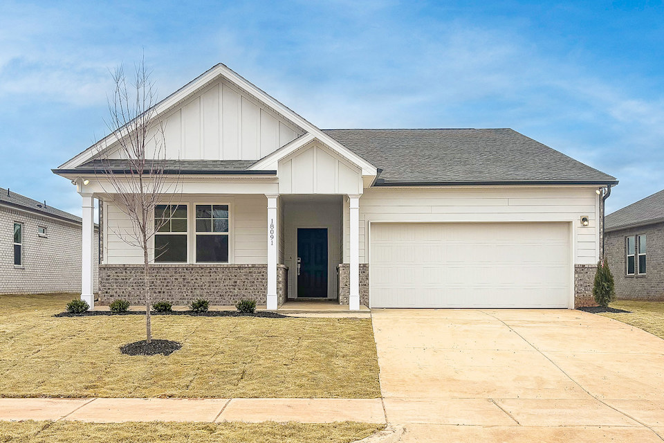 A house with a garage.