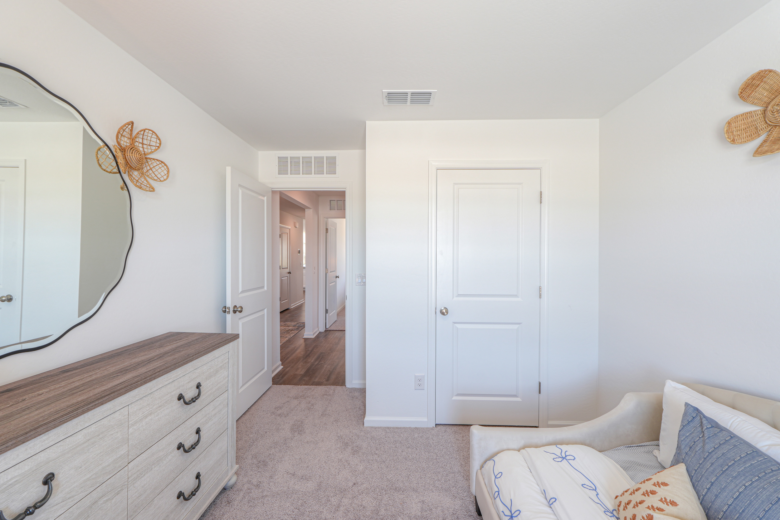 A room with white doors.