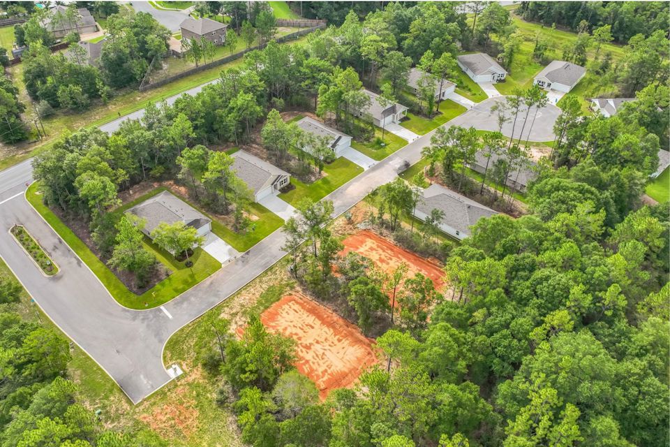 Aerial view of a small town.
