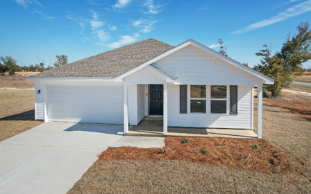 A house with a garage.