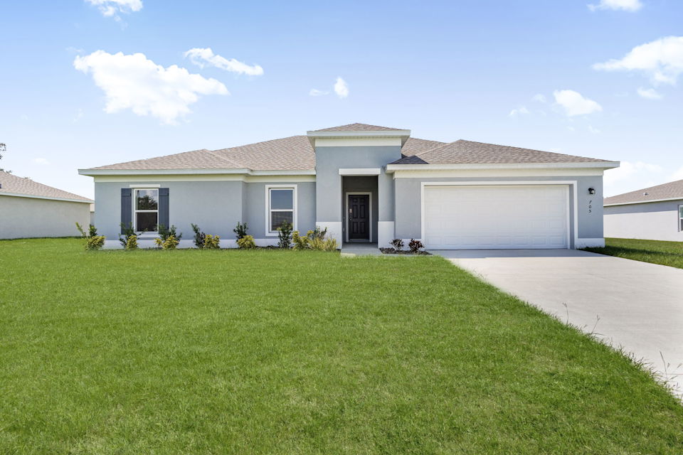 A house with a garage.