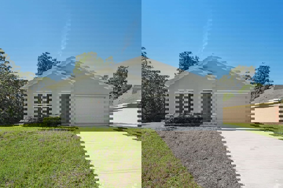 A house with a driveway.