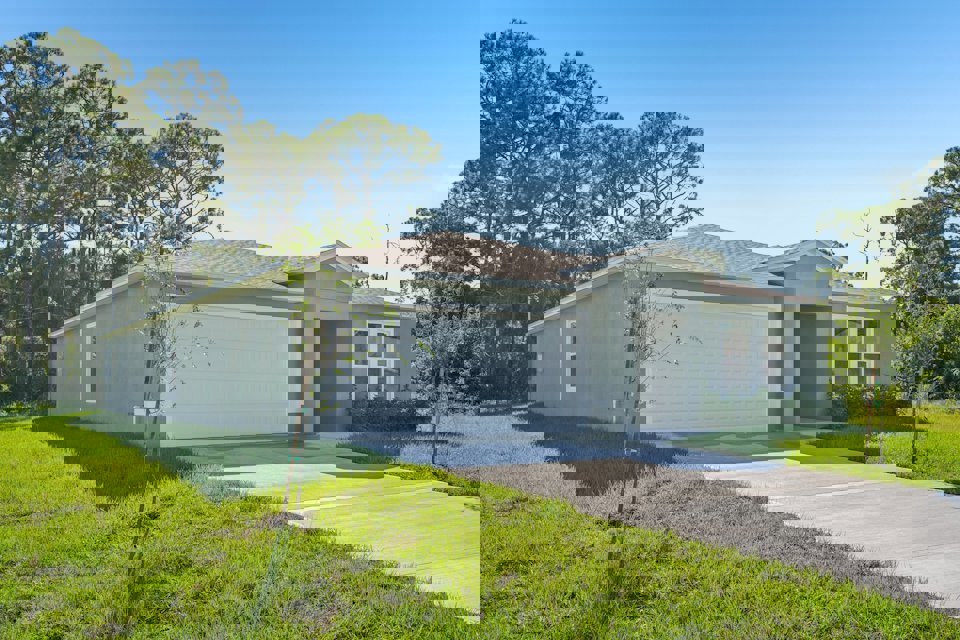 A house with a driveway.