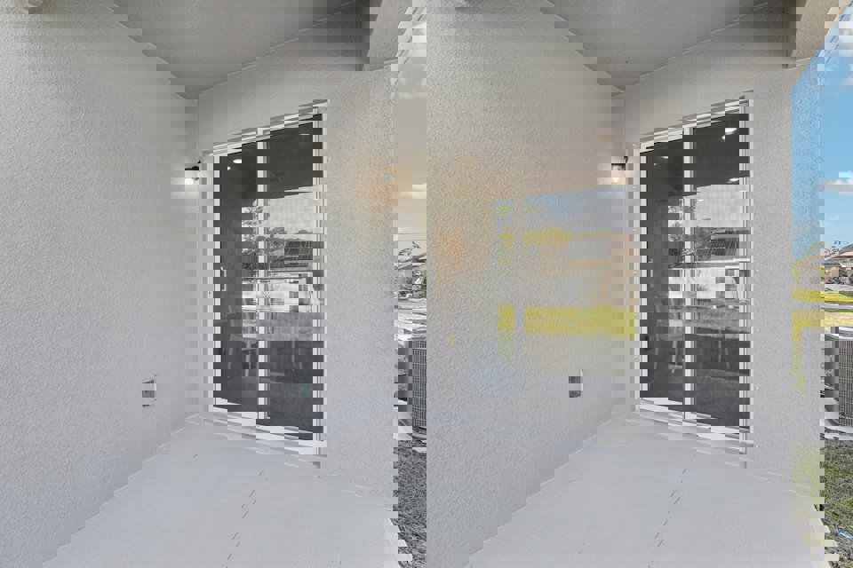 A building with glass doors.