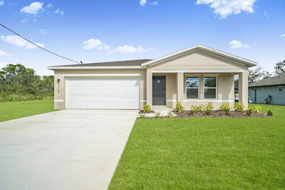 A house with a garage.