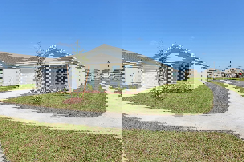 A house with a driveway.