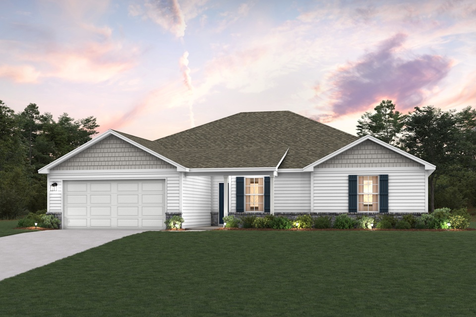 A house with a lawn.