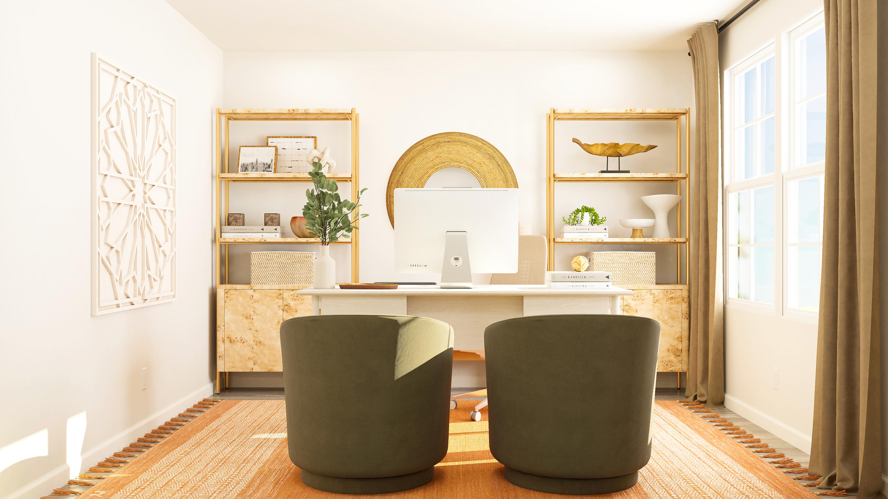 A room with a couch and a chair.