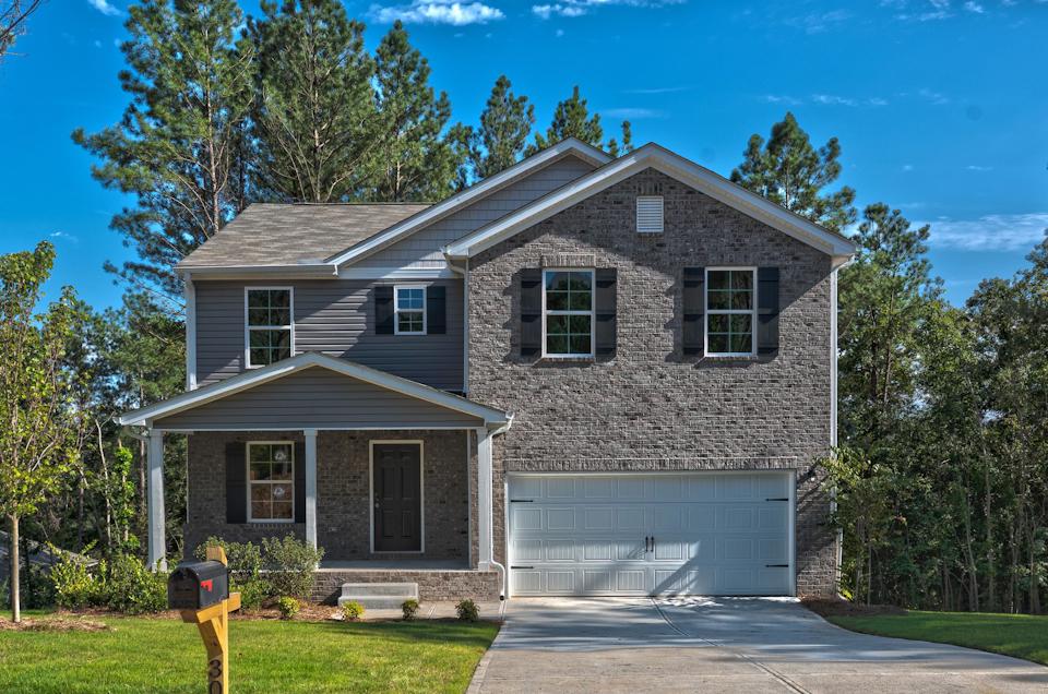 A house with a garage.