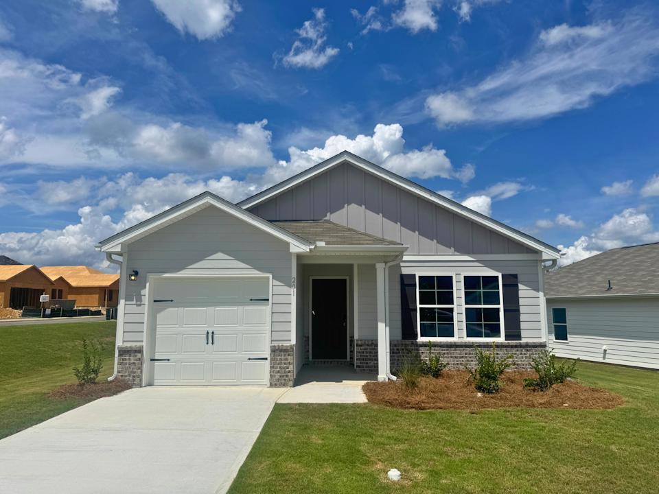 A house with a garage.