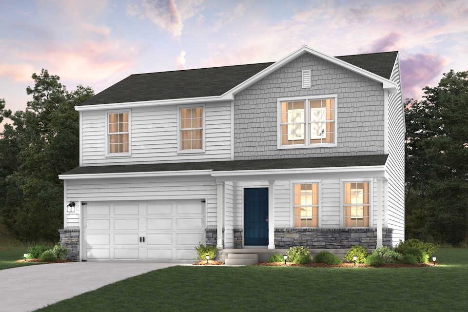 A house with a garage.