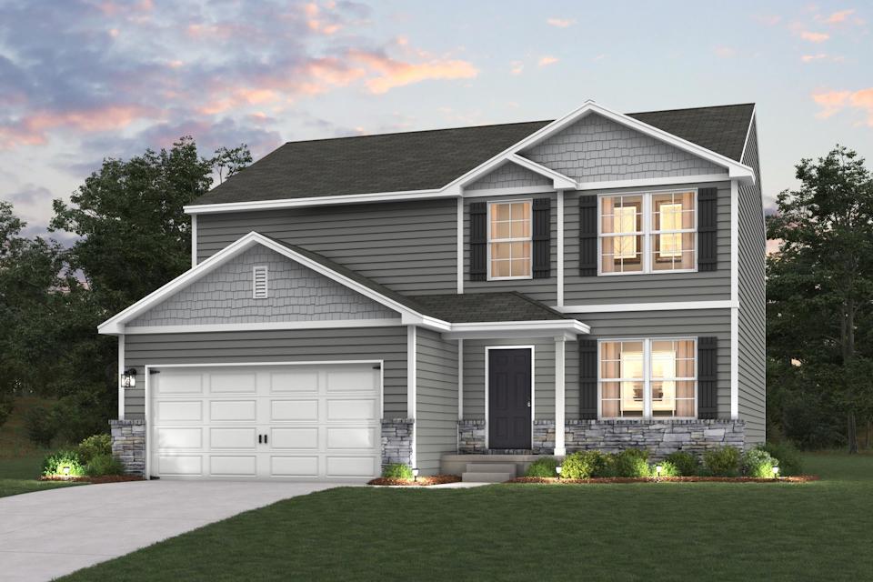 A house with a garage.