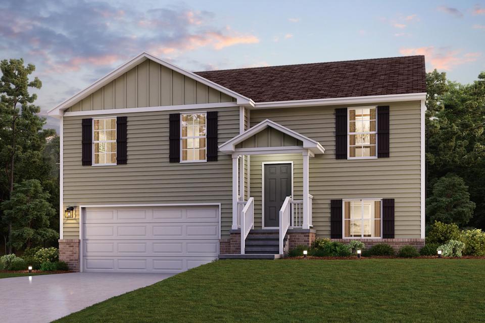 A house with a garage.